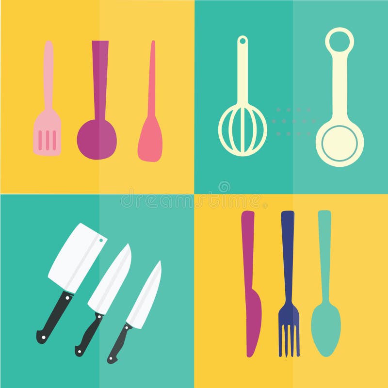 Kitchen Utensils. Vector Illustration Decorative Design Stock Vector