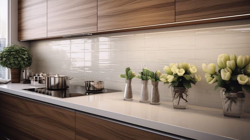 Kitchen wood tile royalty free illustration