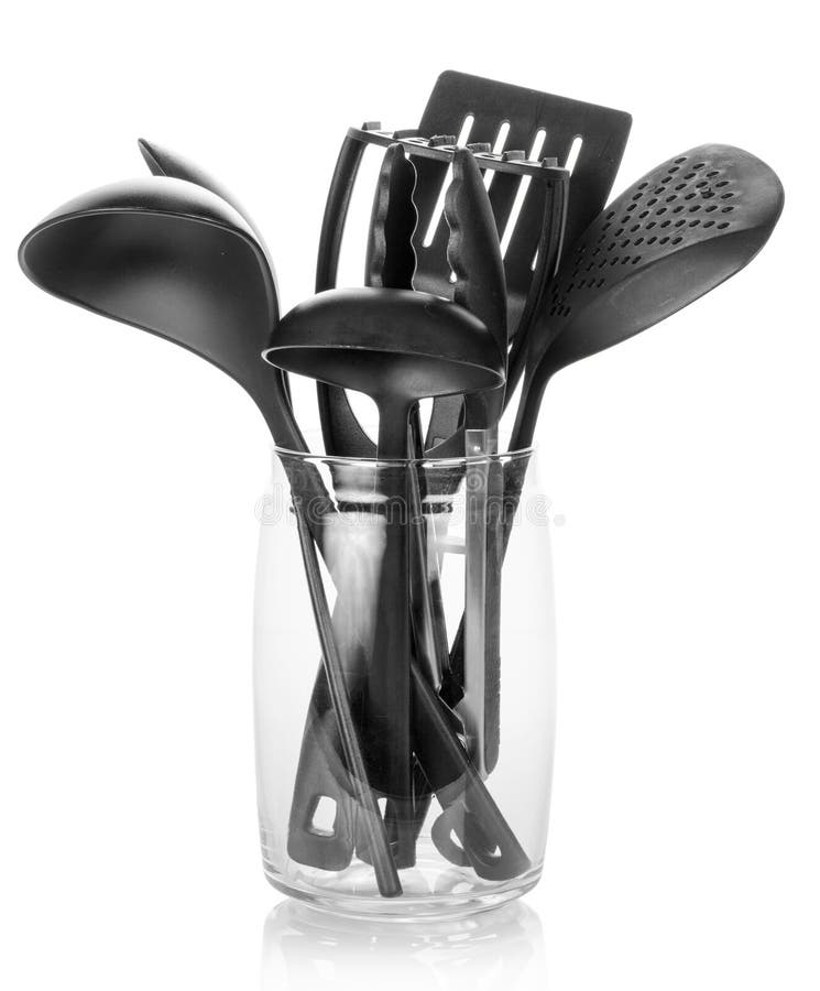 Kitchen Utensils in a Utensil Holder Stock Image Image of holder