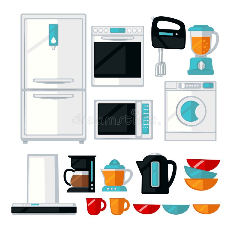 Kitchenware and kitchen equipment assortment vector illustration Kitchenware and kitchen equipment assortment vector illustration