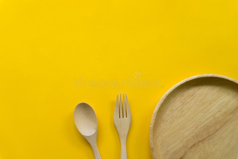 Download Kitchenware Set Of Wooden Spoon And Wooden Fork Isolated With Yellow Background Stock Image Image Of Decoration Restaurant 147930813 Yellowimages Mockups