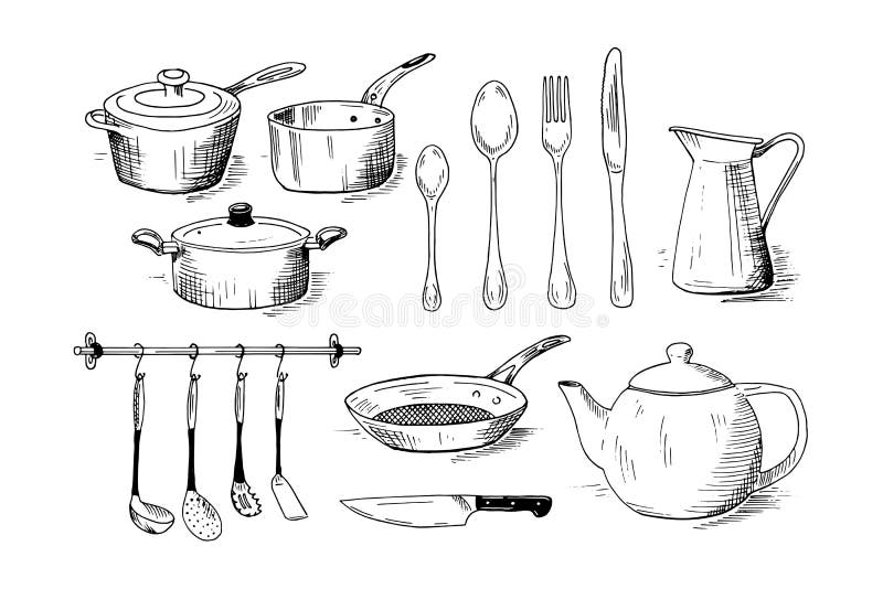 Cooking Utensil Sketches Stock Photo | Royalty-Free | FreeImages