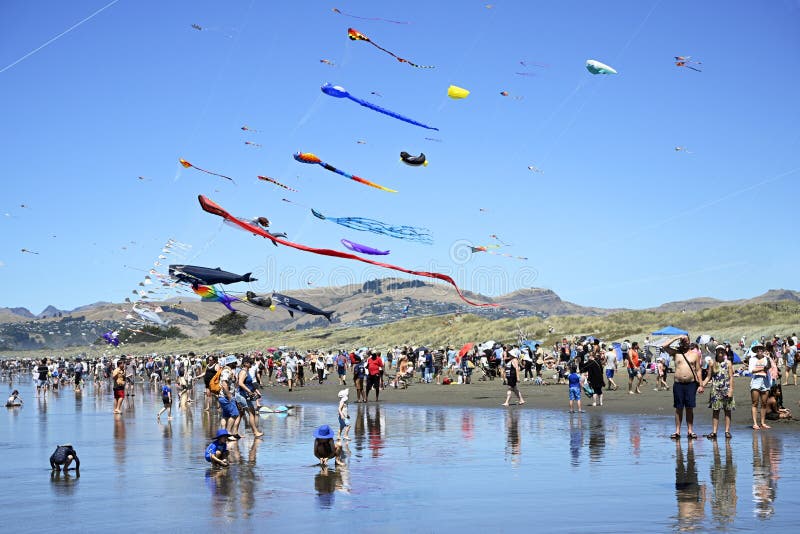 Kite day på en ny brighton-strand. royaltyfria foton