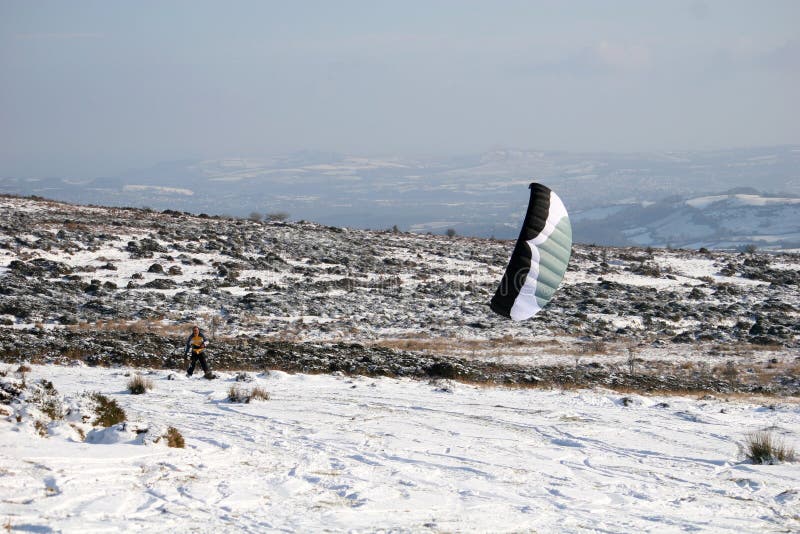 Kite skiier