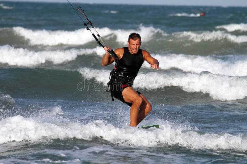 Surfer Kite Surf Cullera Valencia Province Spain Stock Photo Image of