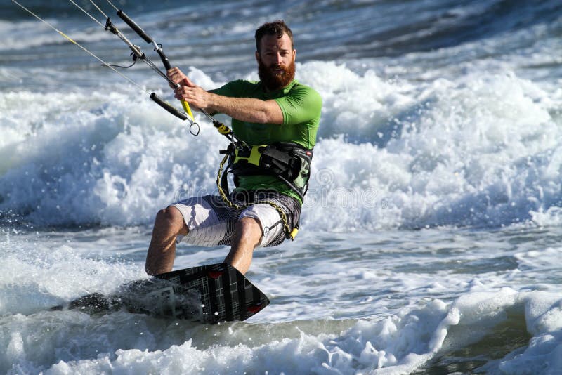 Kite Surfing stock photo. Image of carve, enjoy, blue 75107340