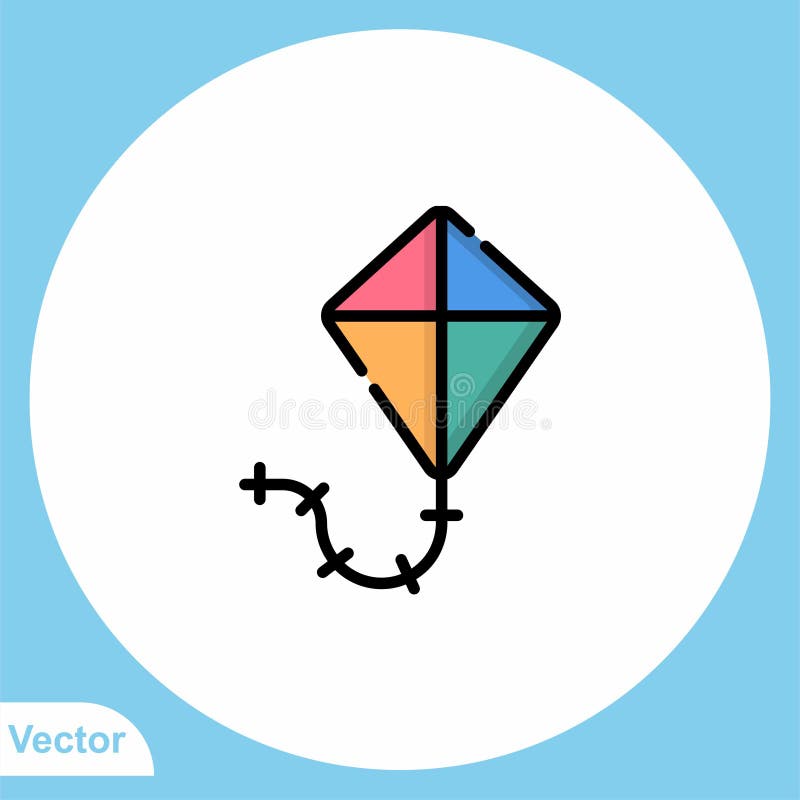 Kite Vector Icon Sign Symbol Stock Vector Illustration of line, holiday 176941916