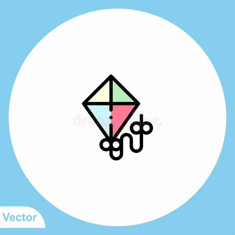 Kite Vector Icon Sign Symbol Stock Vector Illustration of graphic, object 176941933