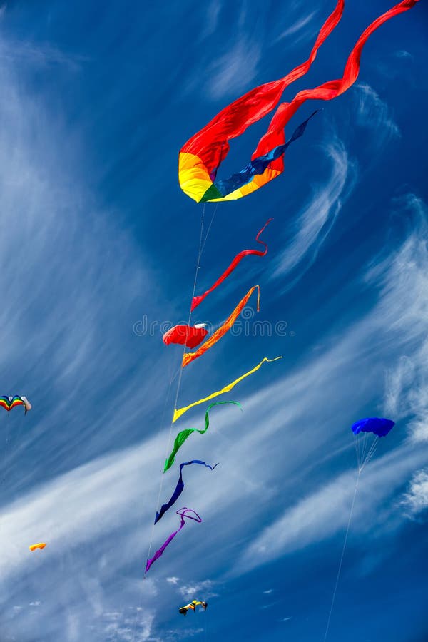 Two Summertime Kites stock image. Image of string, kite 41123323