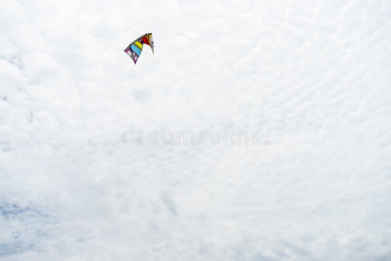 Kites Flying in the Sky among the Clouds.Kite Festival Stock Photo