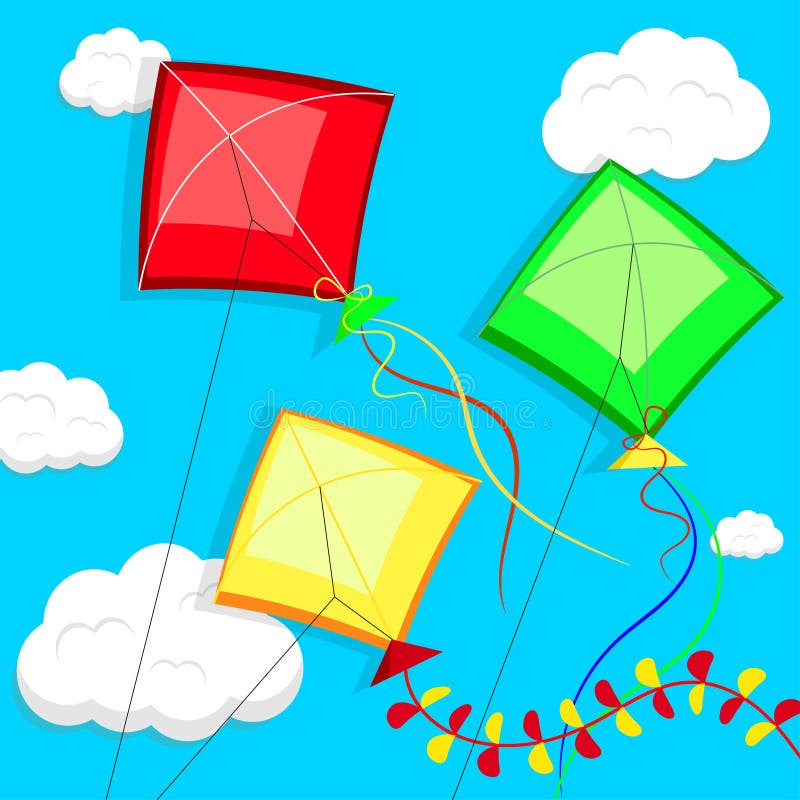 Kites. Vector illustration. stock illustration