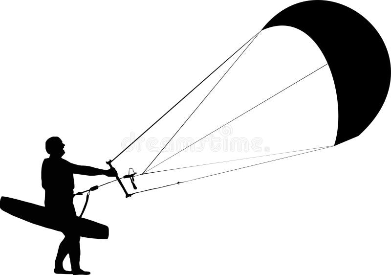 Kitesurfer silhouette stock illustration. Illustration of cool 1741981
