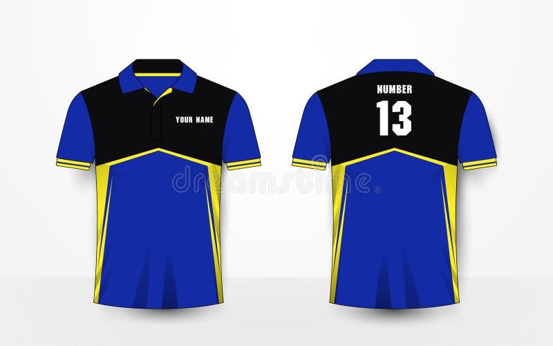 Kits bleus, jaunes et noirs du football de sport, débardeur, calibre de conception de T-shirt illustration libre de droits Kits bleus, jaunes et noirs du football de sport, débardeur, calibre de conception de T-shirt illustration libre de droits