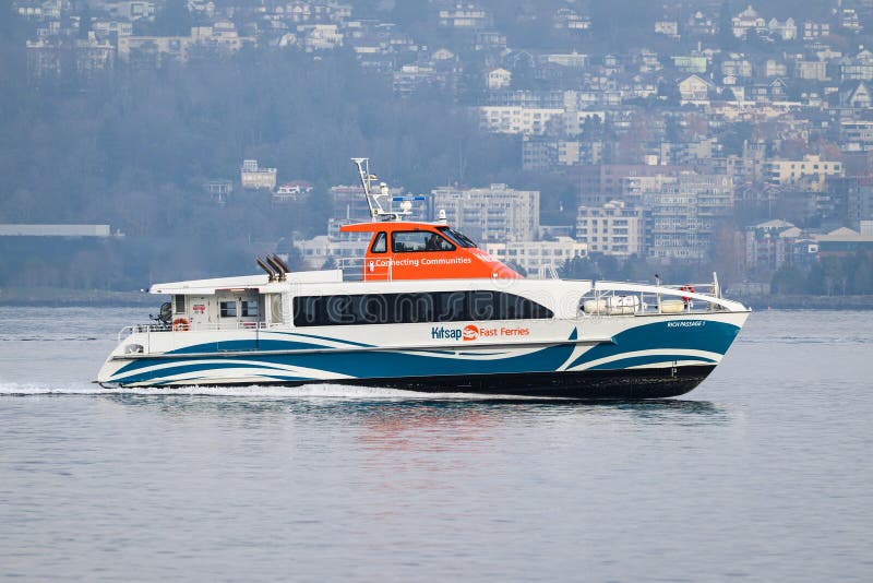 Kitsap Transit Fast Ferry public transit service to Seattle stock photography