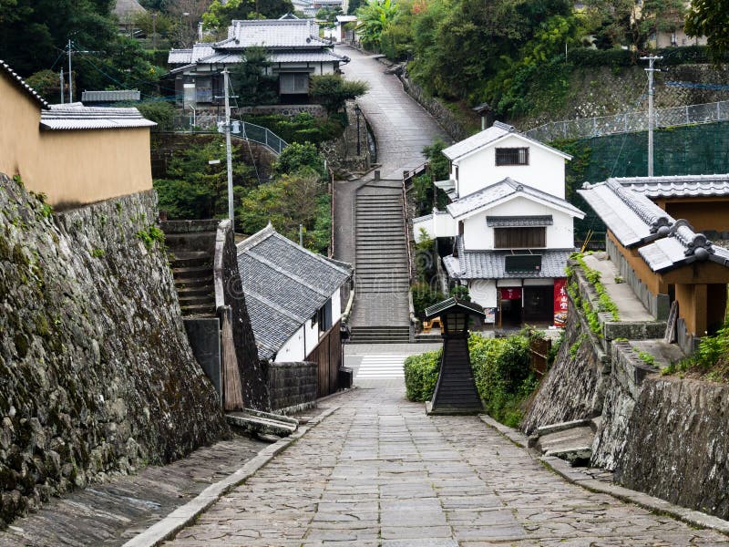 Historic Downtown Kitsuki, an Old Japanese Castle Town Stock Image ...