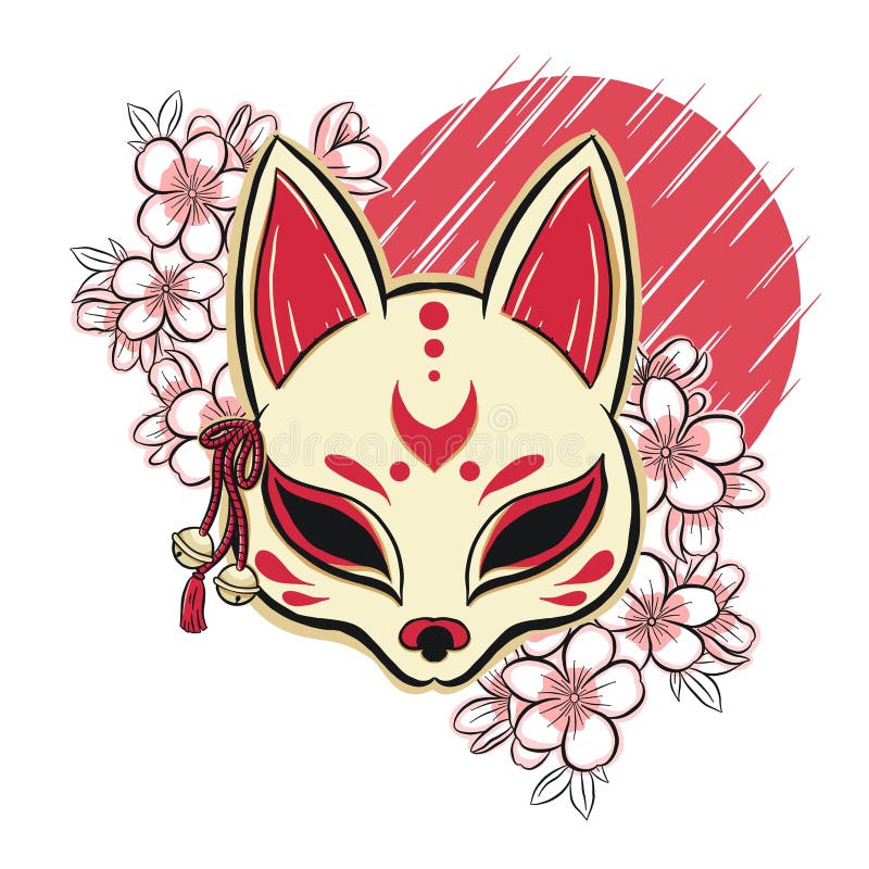 Kitsune Mask Illustration Stock Illustrations – 434 Kitsune Mask ...