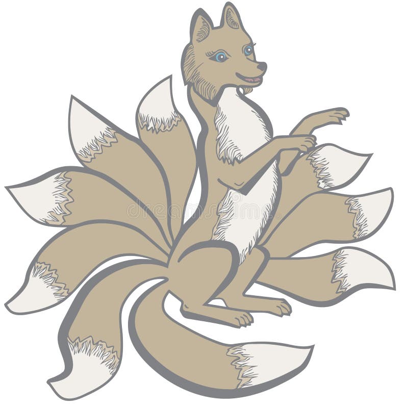 Kitsune Nine Tailed Fox Stock Vector Illustration Of Folklore Kitsune Nine Tailed Fox Stock Vector Illustration Of Folklore