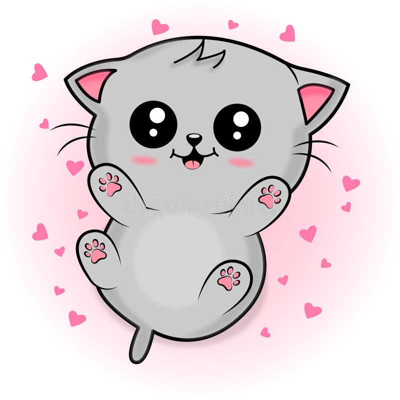 Cute Little Kitty. Funny Baby Kitten. Flat Design Stock Vector -  Illustration of funny, baby: 200498876