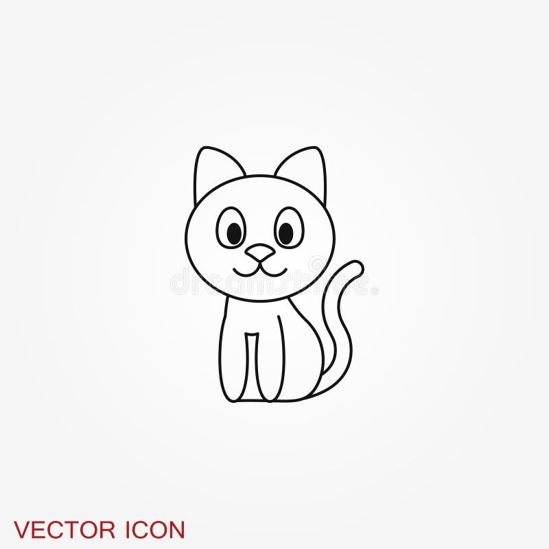 Cat Icon. Kitty Vector Icon. Cat Symbol Isolated On Background