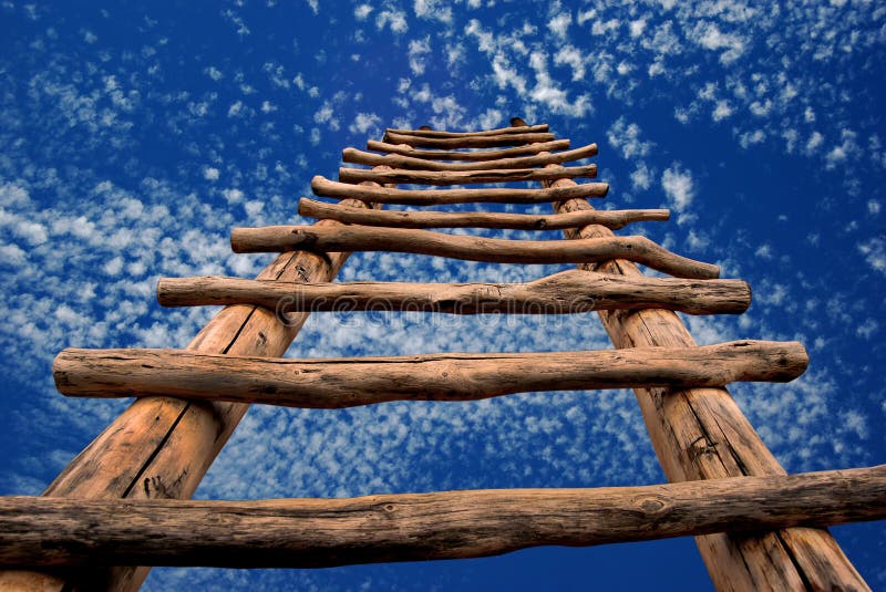Immagine concettuale che mostra una kiva scala che ascende al cielo.
