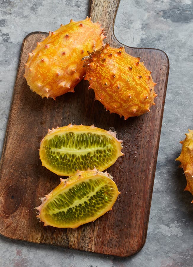 Kiwano fuits from above stock image. Image of ripe, sweet 136515643