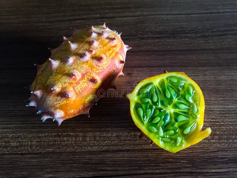 Kiwano horned Melon stock photo. Image of prickly, metulifera 17272392