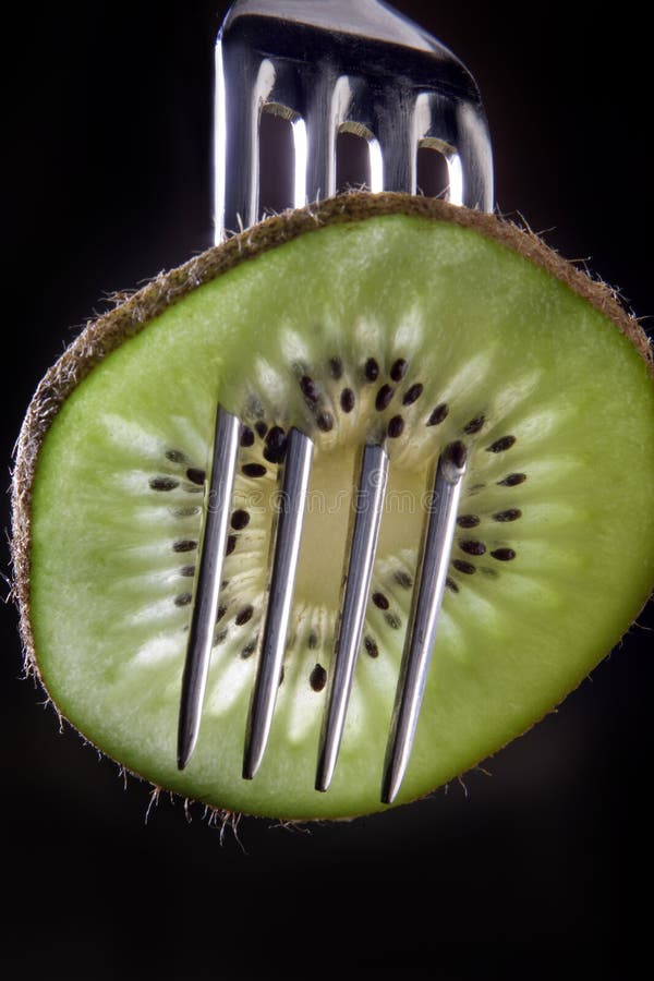 Kiwi on a fork