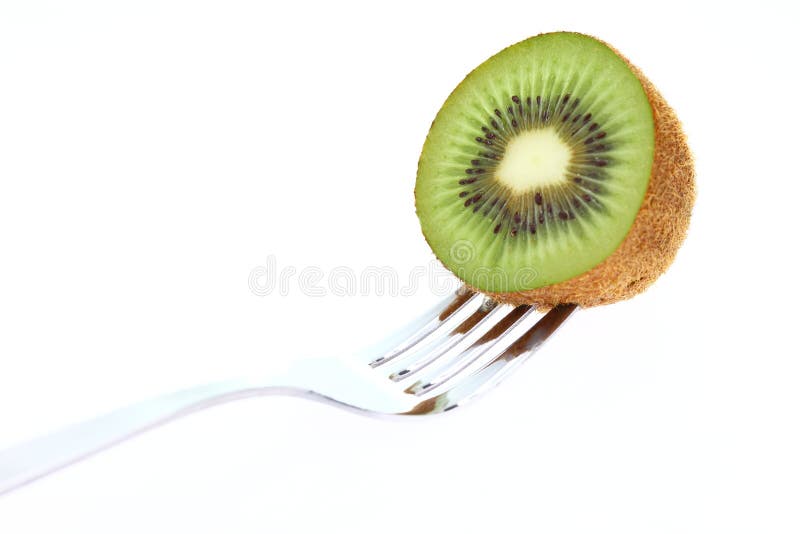 Kiwi fruit and fork