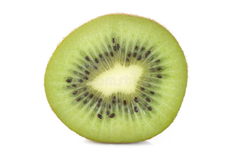 Kiwi fruit slice on white background