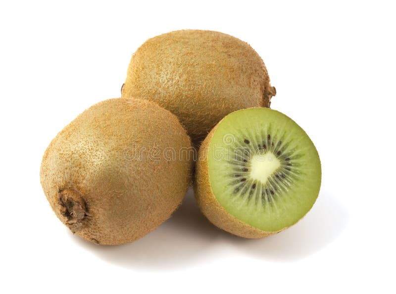 Kiwi fruits isolated on white background.