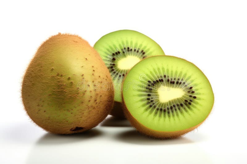Kiwi isolati su fondo bianco. concetto di alimento salutare. aie generativa