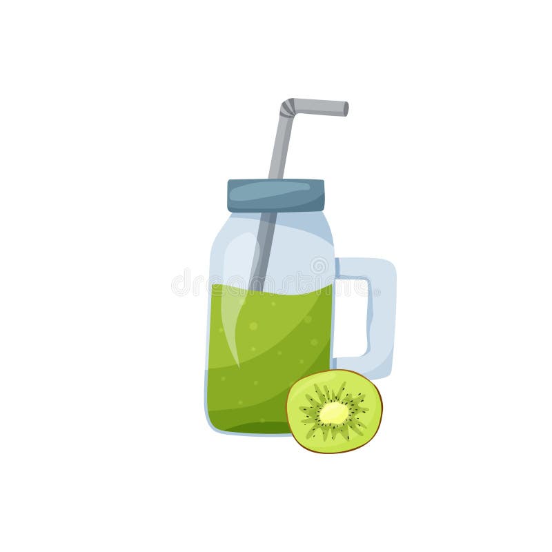 Realistic smoothie in mason jar glass set Vector Image