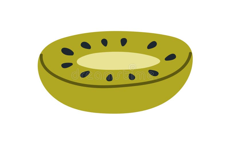 Kiwi. Tagliare metà con semi e polpa. Alimentazione vitaminica dolce-tropicale esotica. Kiwiepia illustrazione di stock