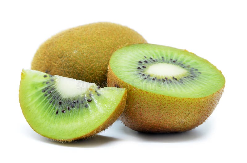 Kiwifruit, de geïsoleerde helft van kiwi stock afbeelding Kiwifruit, de geïsoleerde helft van kiwi stock afbeelding