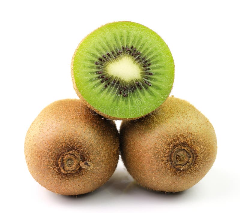 Kiwifruit gesneden segmenten op witte achtergrond stock afbeeldingen Kiwifruit gesneden segmenten op witte achtergrond stock afbeeldingen