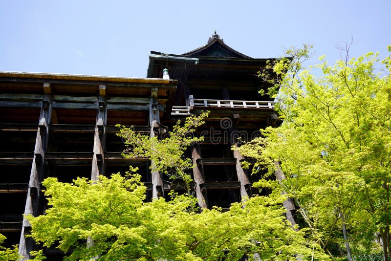 Kiyomizu-Deratempel in Kyoto Japan stock afbeeldingen Kiyomizu-Deratempel in Kyoto Japan stock afbeeldingen