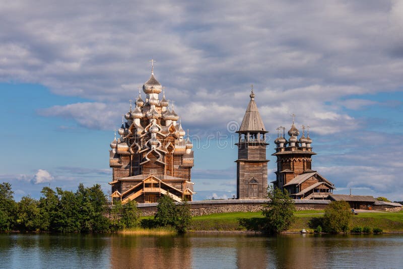 Kizhi Pogost historical wooden churches at Onega lake Karelia Russia