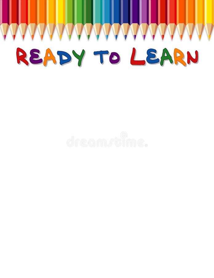 Ready to Learn background with colored pencils. Copy space for posters, announcements, stationery, education, daycare, preschool, scrapbook projects. Isolated on white. EPS8 compatible. Ready to Learn background with colored pencils. Copy space for posters, announcements, stationery, education, daycare, preschool, scrapbook projects. Isolated on white. EPS8 compatible.