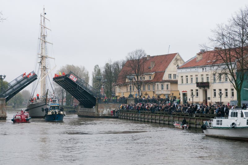 Klaipeda city symbol barquentine Meridianas