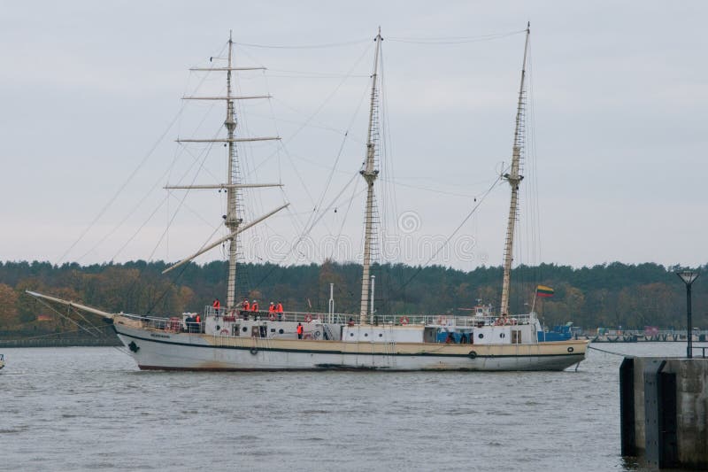 Klaipeda city symbol barquentine Meridianas