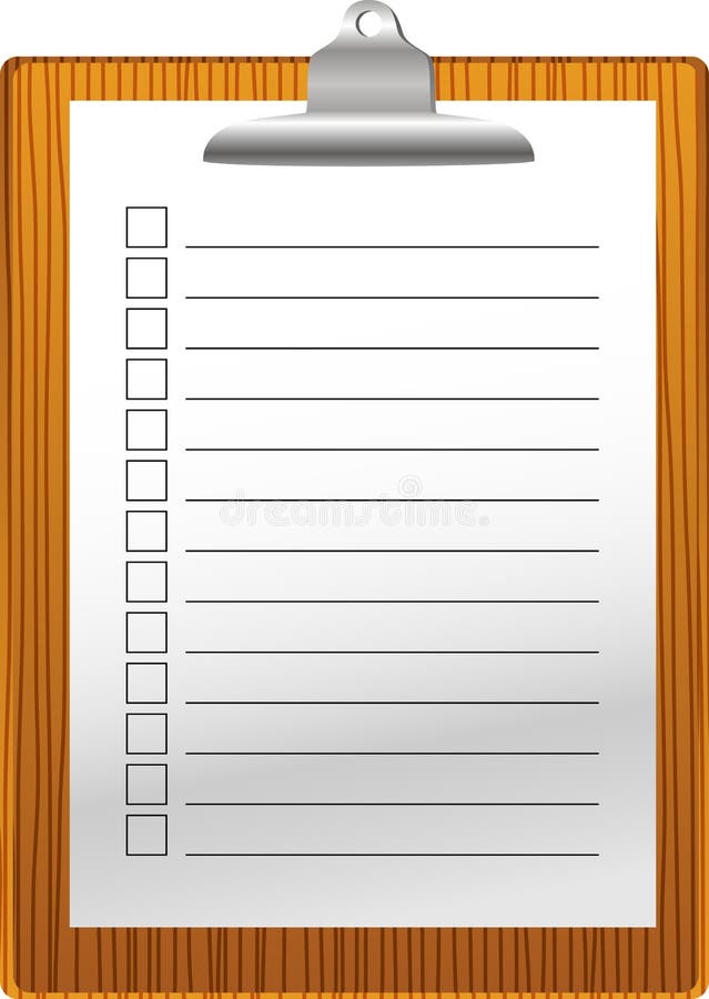 Klamerki deska z notepad royalty ilustracja Klamerki deska z notepad royalty ilustracja