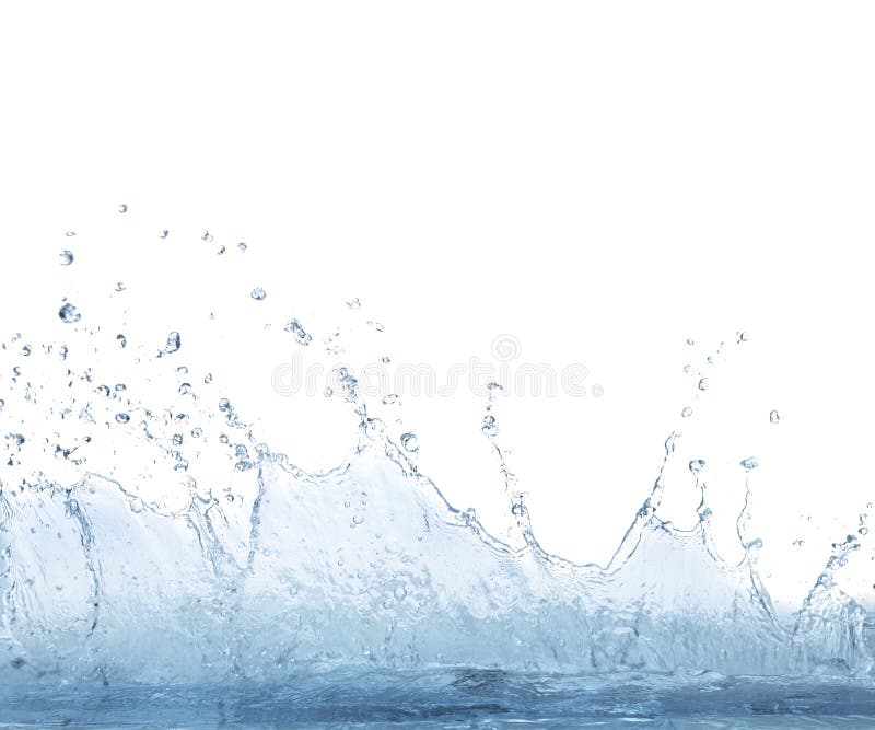 Klares Wasser auf weißem Hintergrundgebrauch für die Erfrischung spritzen