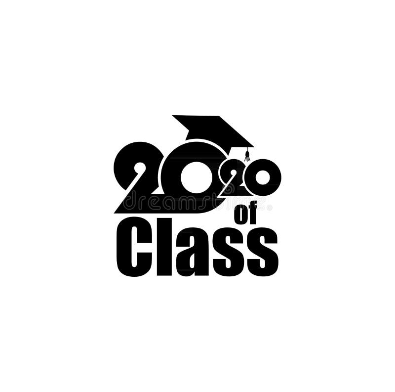 Class of 2020 with Graduation Cap and text. Flat design on white background. Class of 2020 with Graduation Cap and text. Flat design on white background