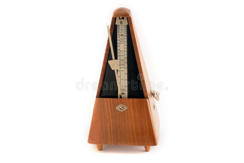 Klassiek uitstekend houten metronoom in motie stock afbeeldingen Klassiek uitstekend houten metronoom in motie stock afbeeldingen