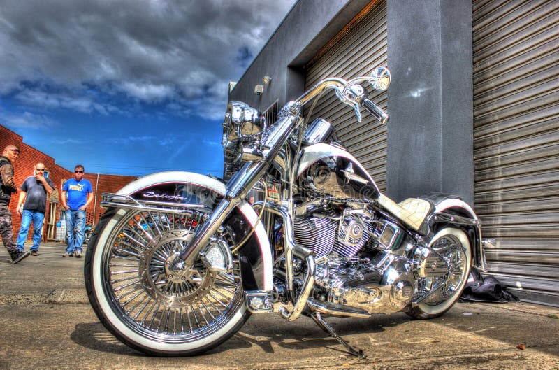 Klassieke Amerikaanse Harley Davidson motorfiets royalty-vrije stock afbeelding