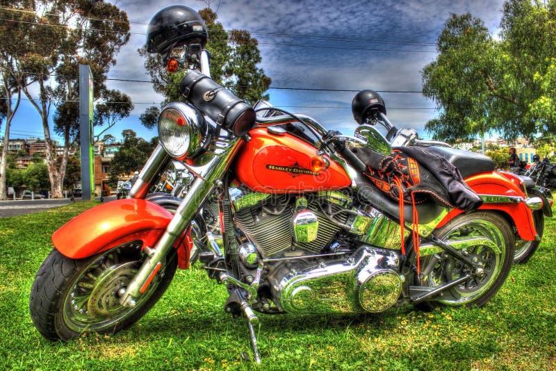 Klassieke Amerikaanse Harley Davidson motorfiets stock afbeeldingen