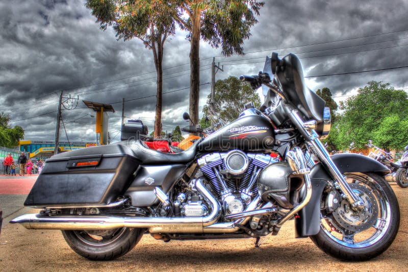 Klassieke Amerikaanse Harley Davidson motorfiets stock foto