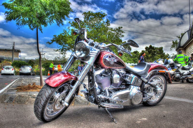 Klassieke Amerikaanse Harley Davidson motorfiets stock foto