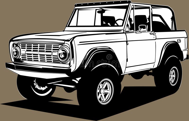 Klassieke Amerikaanse Wijnoogstretro Auto Ford Bronco Vector