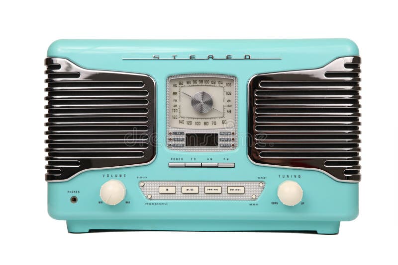 Klassieke blauwe retro geïsoleerdeo radio